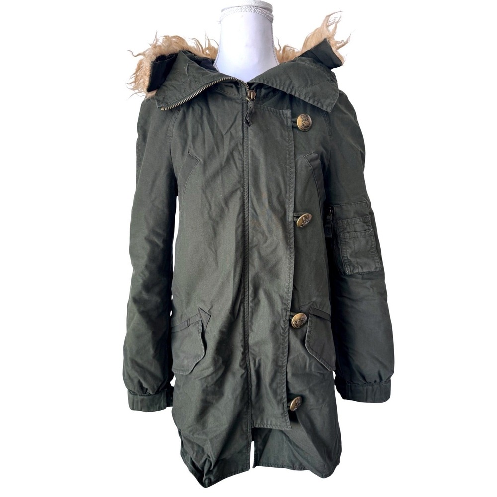 Y2K Juicy Couture Parka Faux Fur Hood Jacket Bella Swan Coat TwilightCore S